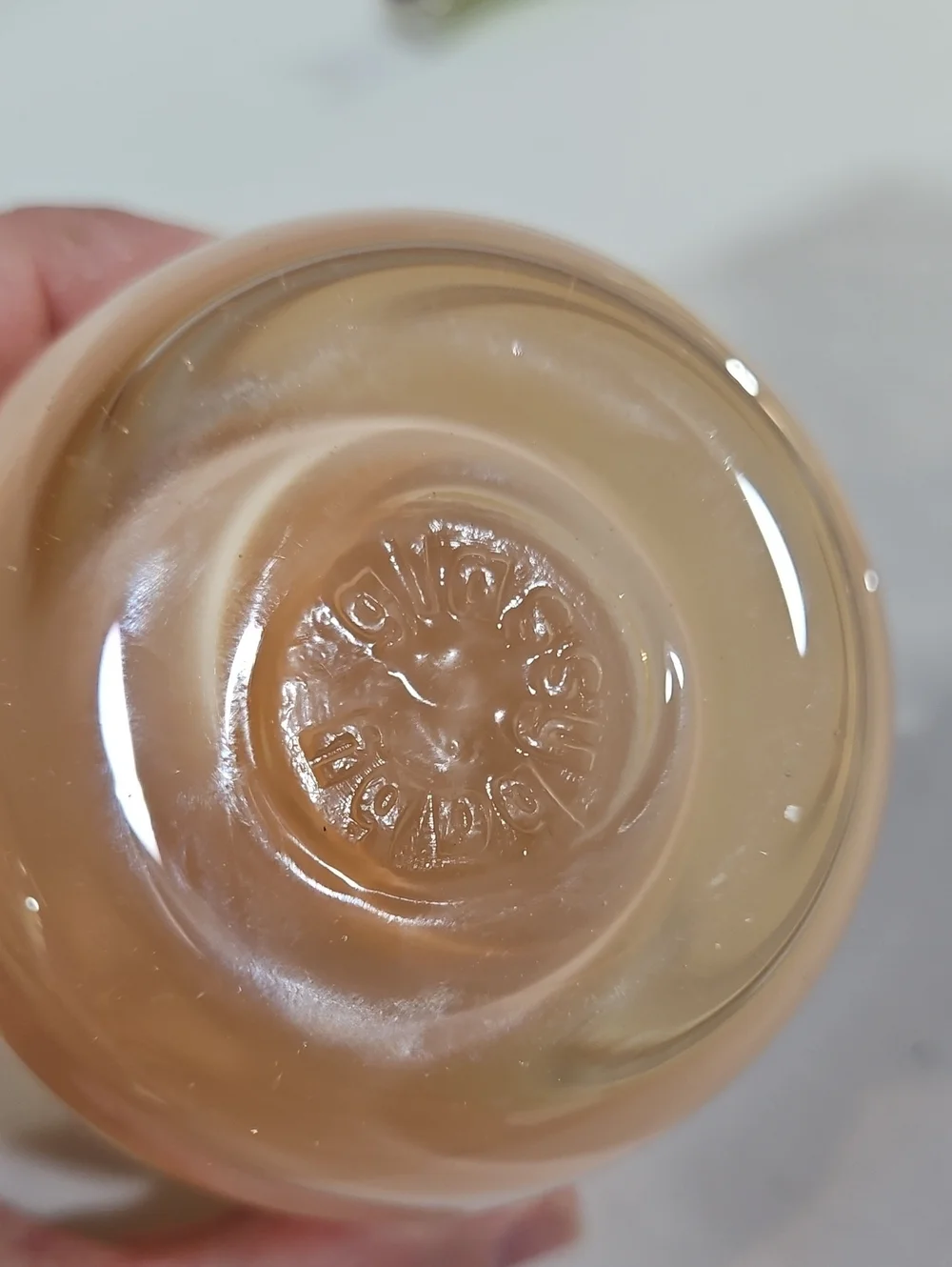 Pre-Triskelion Glassybaby Creamy Peach Votive Candle Holder, #1